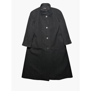 Vintage Marshall Field’s Black Wool Overcoat Made in USA Classic Tailored Fit